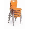 Mooreco Hierarchy School Chair, 4 Leg, 18" Chrome Frame, Orange Armless Shell, PK5 53318-5-ORANGE-NA-CH